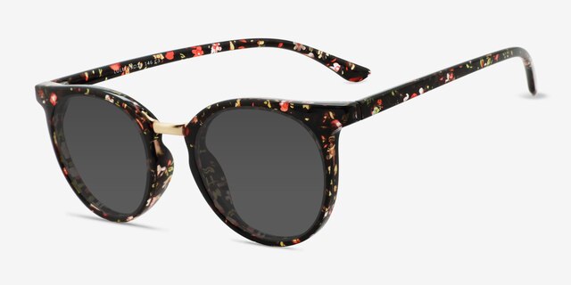 Lulu Floral Plastic-metalSunglass Frames from EyeBuyDirect, Angle View