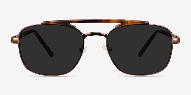 Decode Tortoise Brown Acetate-metalSunglass Frames from EyeBuyDirect, Front View