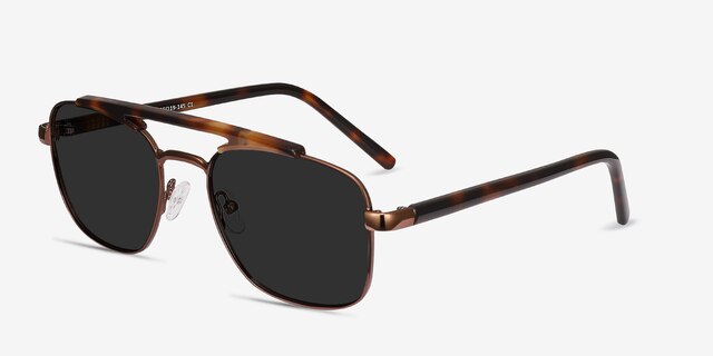 Decode Tortoise Brown Acetate-metalSunglass Frames from EyeBuyDirect, Angle View