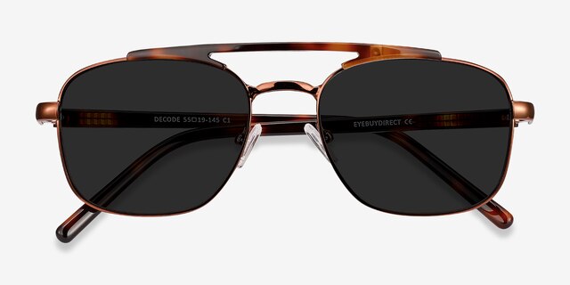 Decode Tortoise Brown Acetate-metalSunglass Frames from EyeBuyDirect, Closed View