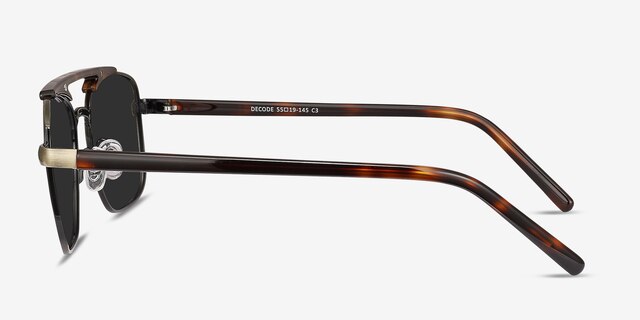 Decode Tortoise Bronze Acetate-metalSunglass Frames from EyeBuyDirect, Side View