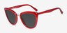 Cadenza Rouge Acetate-metalSoleil de Lunette de vue d'EyeBuyDirect, Vue d'Angle