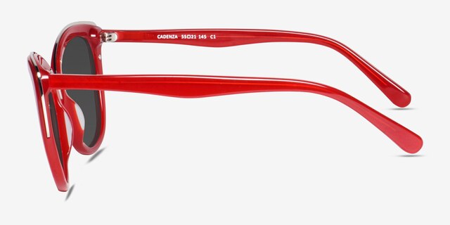 Cadenza Rouge Acetate-metalSoleil de Lunette de vue d'EyeBuyDirect, Vue de Côté