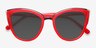 Cadenza Rouge Acetate-metalSoleil de Lunette de vue d'EyeBuyDirect, Vue Rapprochée
