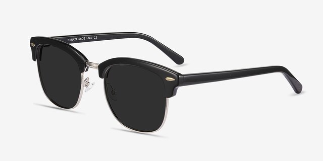 Strata Black Acetate-metalSunglass Frames from EyeBuyDirect, Angle View