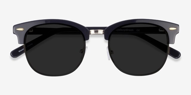 Strata Black Acetate-metalSunglass Frames from EyeBuyDirect, Closed View