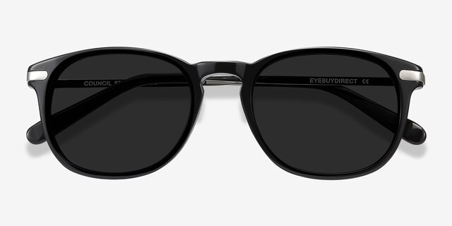 Council Black Acetate-metalSunglass Frames from EyeBuyDirect, Closed View