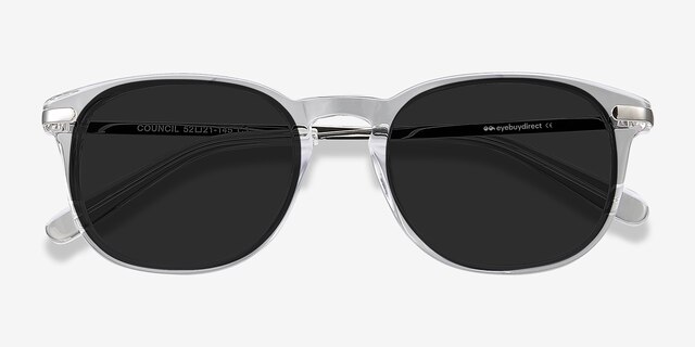 Council Clear Acetate-metalSunglass Frames from EyeBuyDirect, Closed View