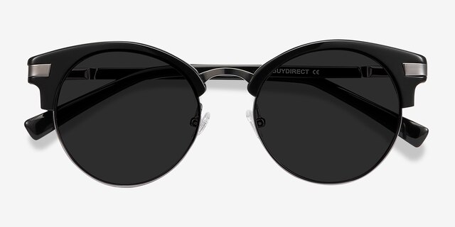 Kiri Black Acetate-metalSunglass Frames from EyeBuyDirect, Closed View