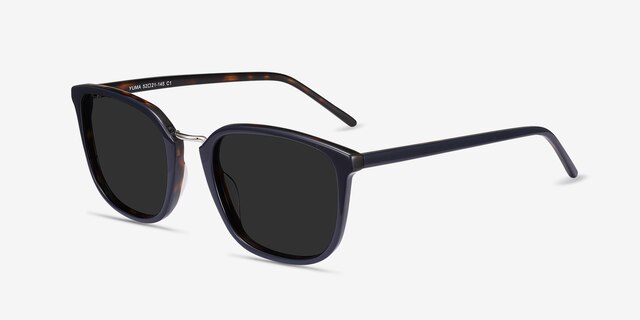 Yuma Navy Acetate-metalSunglass Frames from EyeBuyDirect, Angle View