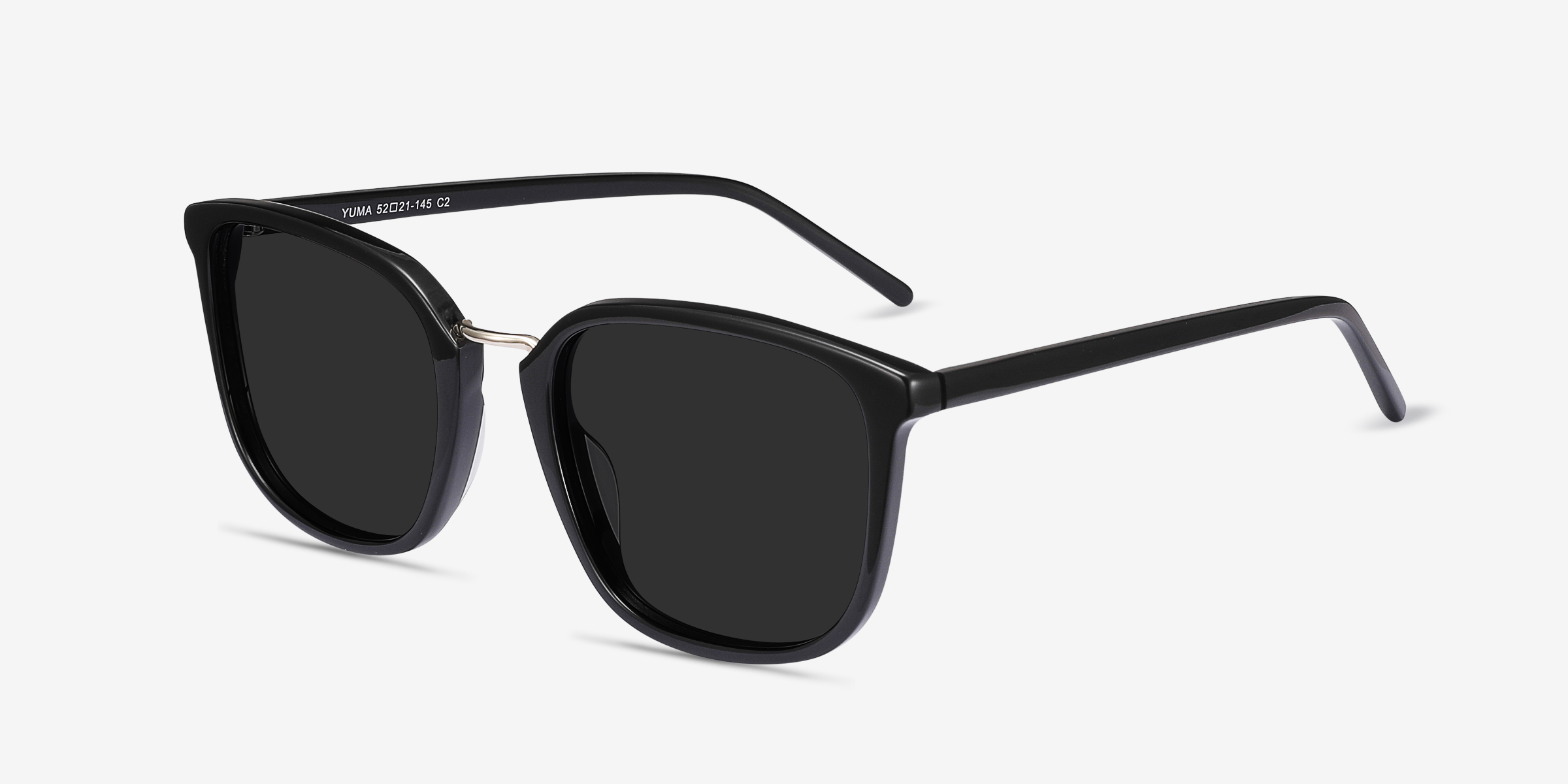 Yuma Square Black Frame Prescription Sunglasses Eyebuydirect