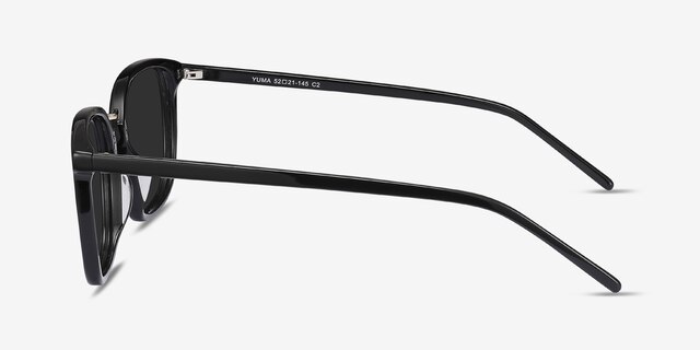 Yuma Noir Acetate-metalSoleil de Lunette de vue d'EyeBuyDirect, Vue de Côté
