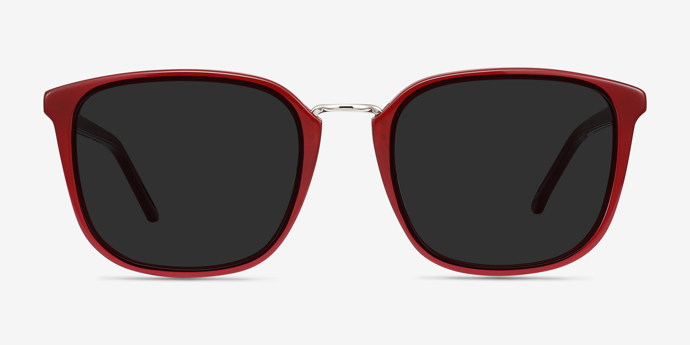 Yuma Square Red Frame Sunglasses For Women Eyebuydirect