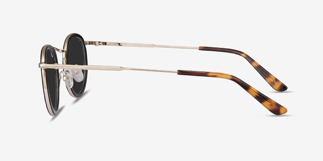 Rollin Noir Acetate-metalSoleil de Lunette de vue d'EyeBuyDirect, Vue de Côté