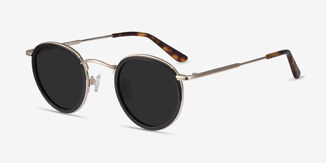 Critic Black Acetate-metalSunglass Frames from EyeBuyDirect, Angle View