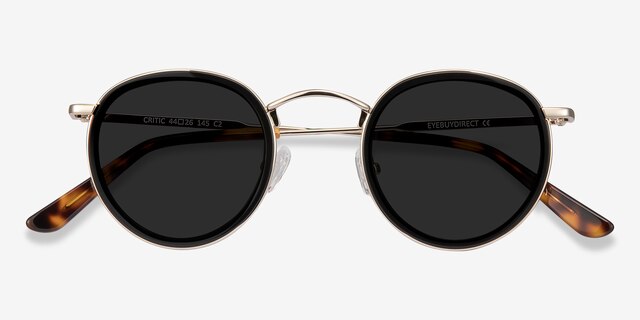 Critic Black Acetate-metalSunglass Frames from EyeBuyDirect, Closed View