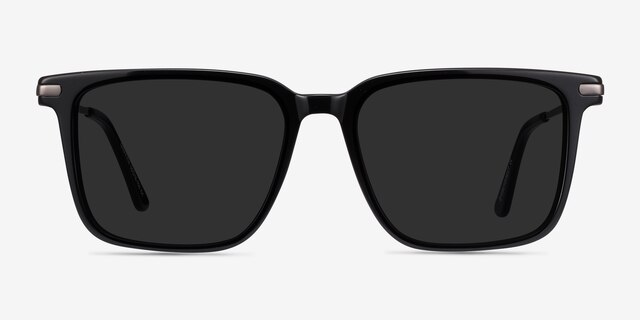 Griffith Black Acetate-metalSunglass Frames from EyeBuyDirect, Front View