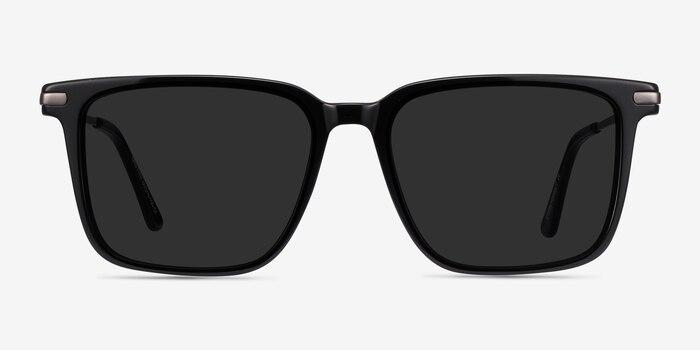 Griffith Noir Acetate-metal Soleil de Lunette de vue d'EyeBuyDirect