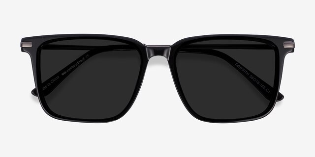 Griffith Black Acetate-metalSunglass Frames from EyeBuyDirect, Closed View