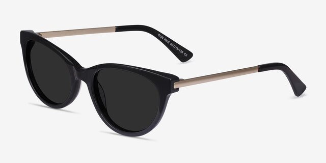 Sun Her Black AcetateSunglass Frames from EyeBuyDirect, Angle View