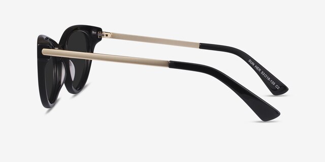 Sun Her Black AcetateSunglass Frames from EyeBuyDirect, Side View