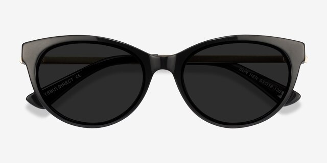 Sun Her Black AcetateSunglass Frames from EyeBuyDirect, Closed View