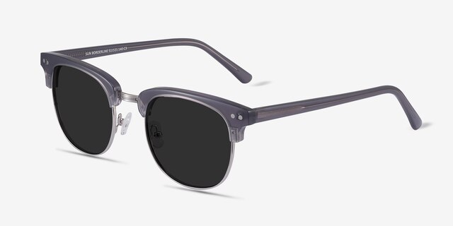 Sun Borderline Gray AcetateSunglass Frames from EyeBuyDirect, Angle View