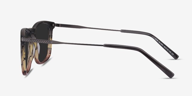 Sun Glory Gray Striped Acetate-metalSoleil de Lunette de vue d'EyeBuyDirect, Vue de Côté