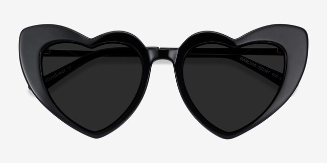 Darling Black Acetate-metalSunglass Frames from EyeBuyDirect, Closed View
