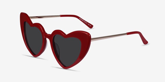 Darling Burgundy Acetate-metalSoleil de Lunette de vue d'EyeBuyDirect, Vue d'Angle