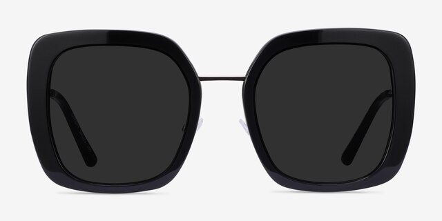 Canopy Black Acetate-metalSunglass Frames from EyeBuyDirect, Front View