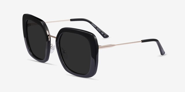 Canopy Black Acetate-metalSunglass Frames from EyeBuyDirect, Angle View