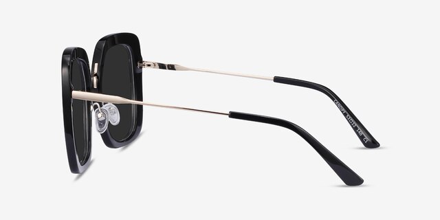Canopy Black Acetate-metalSunglass Frames from EyeBuyDirect, Side View
