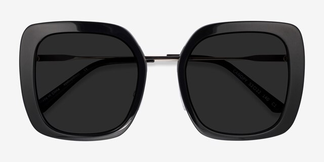 Canopy Black Acetate-metalSunglass Frames from EyeBuyDirect, Closed View
