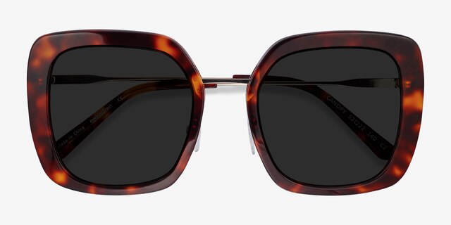 Canopy Tortoise Acetate-metalSunglass Frames from EyeBuyDirect, Closed View
