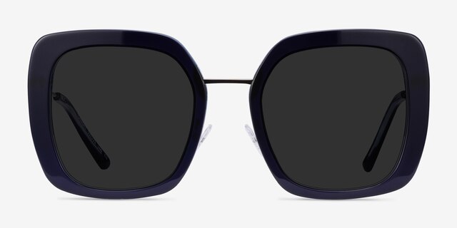 Canopy Blue Acetate-metalSunglass Frames from EyeBuyDirect, Front View