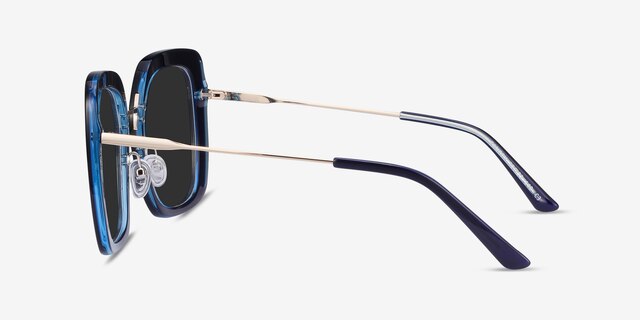 Canopy Blue Acetate-metalSunglass Frames from EyeBuyDirect, Side View
