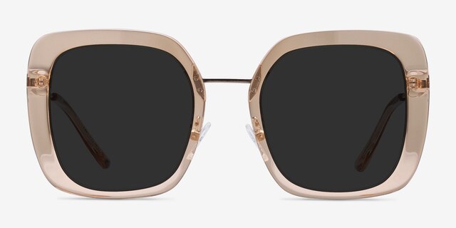 Canopy Clear Yellow Acetate-metalSunglass Frames from EyeBuyDirect, Front View