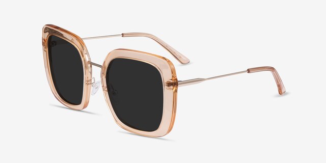 Canopy Clear Yellow Acetate-metalSunglass Frames from EyeBuyDirect, Angle View