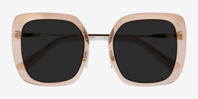 Canopy Clear Yellow Acetate-metalSunglass Frames from EyeBuyDirect, Closed View