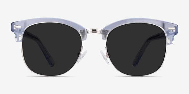 Strata Clear Blue Acetate-metalSunglass Frames from EyeBuyDirect, Front View
