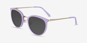 Crush Lavender Acetate-metal Soleil de Lunette de vue d'EyeBuyDirect, Vue d'Angle