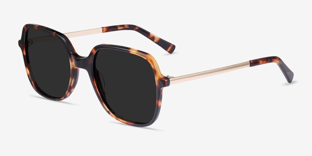 Olga Tortoise & Gold Acetate-metalSunglass Frames from EyeBuyDirect, Angle View