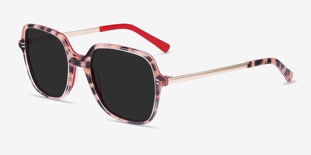 Olga Leopard & Gold Acetate-metalSunglass Frames from EyeBuyDirect, Angle View