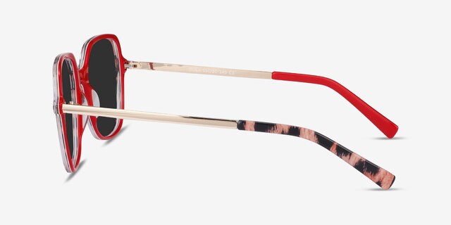 Olga Leopard & Gold Acetate-metalSunglass Frames from EyeBuyDirect, Side View