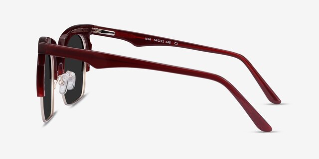 Ilsa Burgundy Acetate-metalSunglass Frames from EyeBuyDirect, Side View