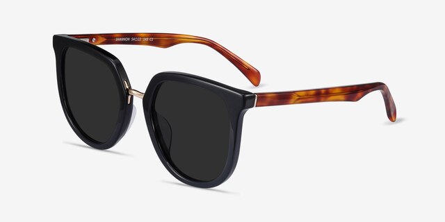 Shannon Black & Tortoise AcetateSunglass Frames from EyeBuyDirect, Angle View
