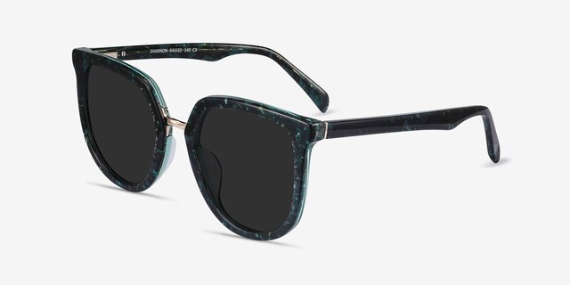 Shannon Green Floral AcetateSunglass Frames from EyeBuyDirect, Angle View