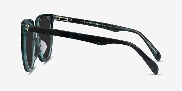 Shannon Green Floral AcetateSunglass Frames from EyeBuyDirect, Side View