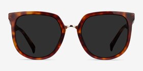 Shannon Écailles Acétate Soleil de Lunette de vue d'EyeBuyDirect, Vue de Face